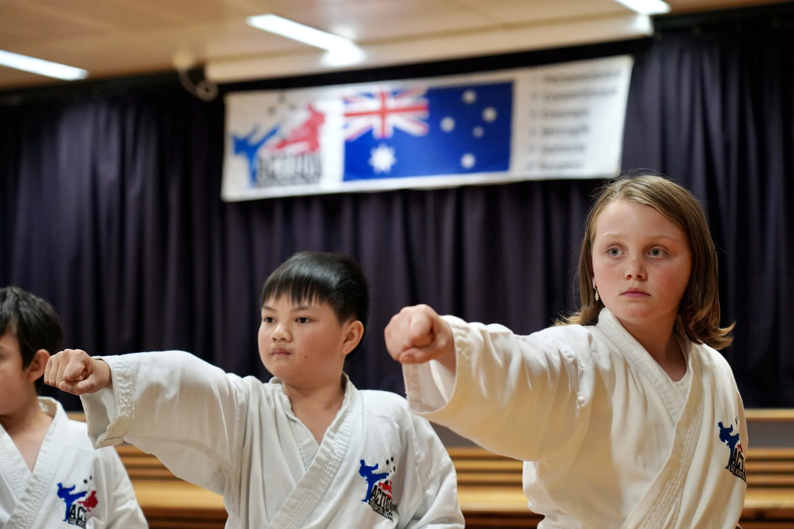 Action Tae Kwon Do Children at the Kaleen gym.