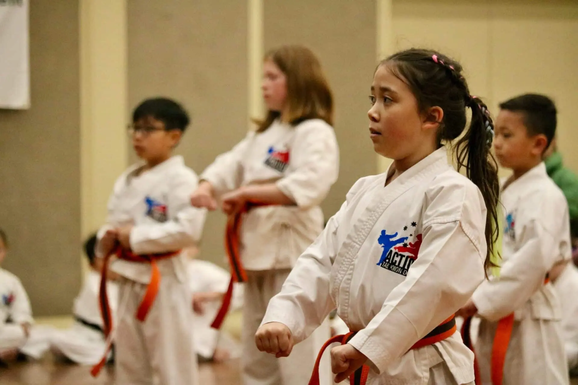Action Taekwondo Kids in action.